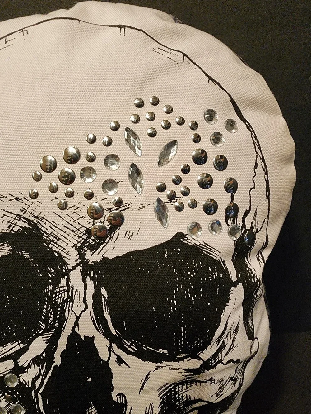 New Cool Large Pillow, Skelton Graphics, Decorative Accents, Black & White
